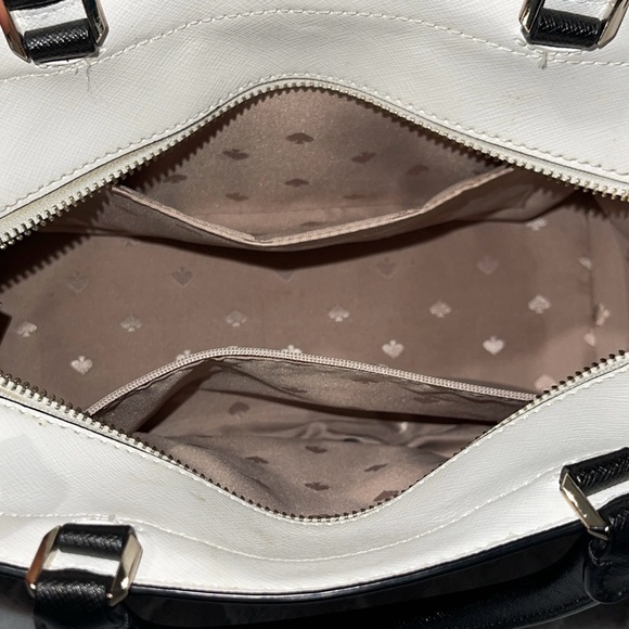 Kate Spade Two-Tone Satchel in Cream and Black - Picture 6 of 7